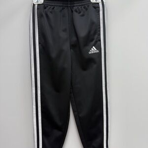 Adidas Kids Black Joggers with White Stripes